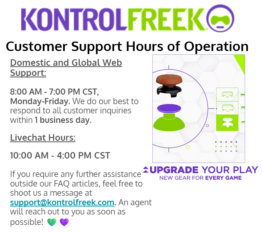 Customer Support Hours of Operation – KontrolFreek Support